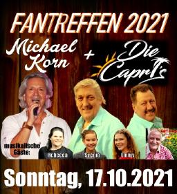 Gert Emig als &Uuml;berraschungsgast beim Fantrffen von Michael Korn & Die Capri,s