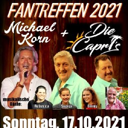 Gert Emig als &Uuml;berraschungsgast beim Fantrffen von Michael Korn & Die Capri,s