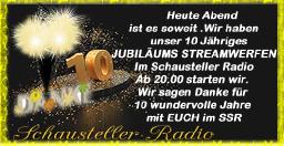 10 Jahre SSR Jubiläum, Heute Streamwerfen mit Verlosung in der Sendung 