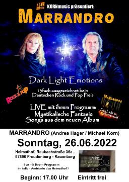 MARRANDRO (Michael Korn und Andrea Hager) live mit ihrem Programm: Dark Light Emotions und Das Licht im Schattenwald