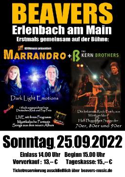 MARRANDRO (Michael Korn und Andrea Hager) und THE KERN BROTHERS im BEAVERS in Erlenbach am Main. 25.09.2022 - Beginn: 15.00 Uhr.