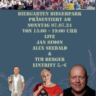 Biergarten Biegerpark pr&auml;sentiert Live Jan Simon, Alex Seebald und Tim Berger