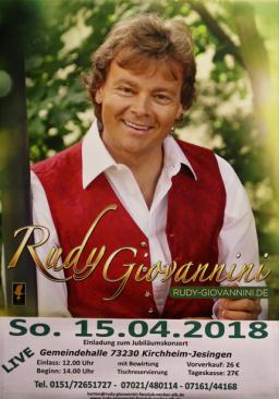 Jubiläumskonzert mit Rudy Giovannini am 15.04.2018