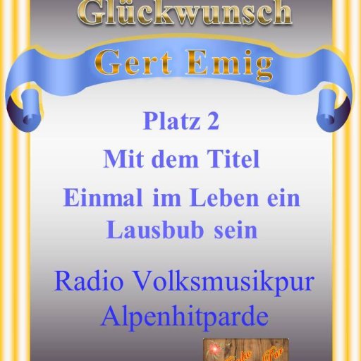 Zweiter Platz bei Radio Hitparade von Volksmusik Pur Radio