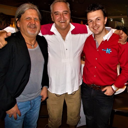 Gert Emig mit Fredy Pister (ehm.Zillertaler Schürzenjäger) und Mario K. beim Grand Prix in Innsbruck