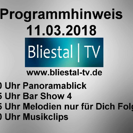 Programmhinweis 11.03.2018